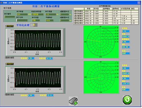 動(dòng)平衡儀二次平衡振動(dòng)測(cè)量界面
